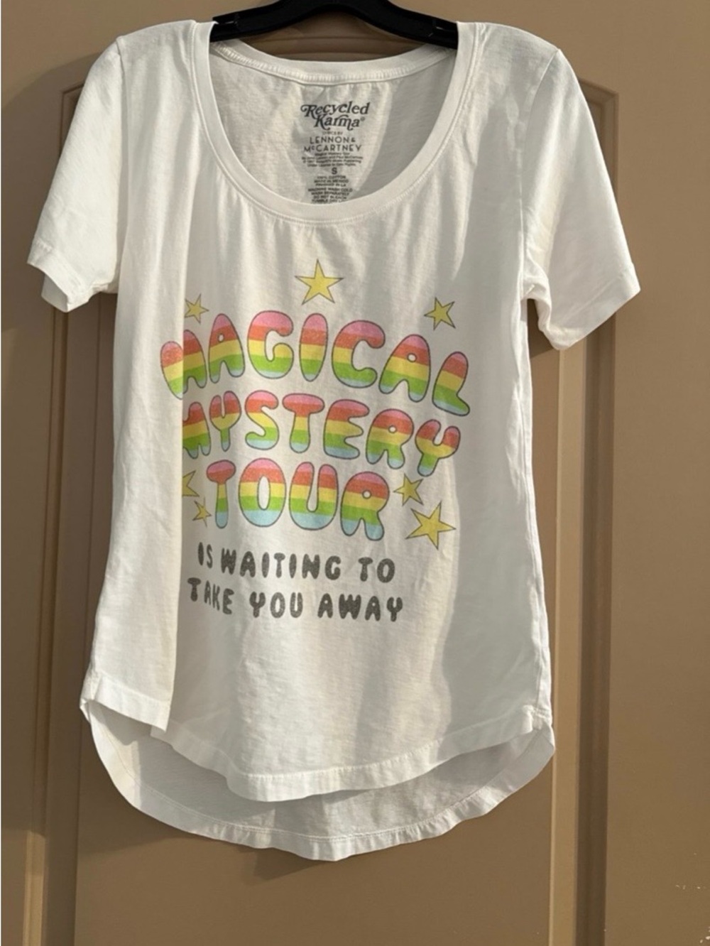 Recycled Karma White 'Magical Mystery Tour' Graphic Tee